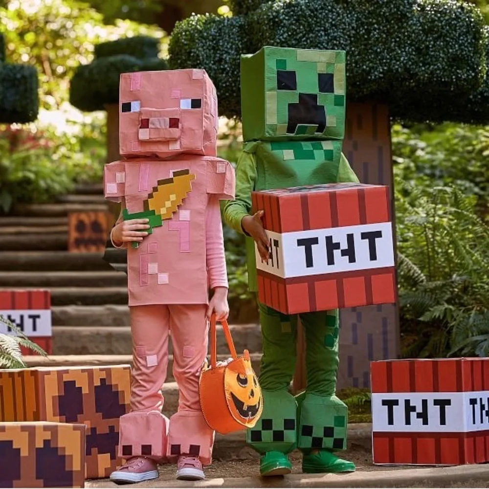 Pottery Barn Mojang Minecraft Pig Halloween costume 3T NEW - Picture 2 of 3